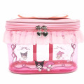 Japan Sanrio Vanity Pouch - Kuromi & My Melody : Dream Pink Frill - 1