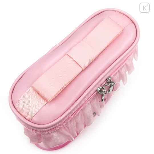Japan Sanrio Vanity Pouch - Kuromi & My Melody : Dream Pink Frill - 3