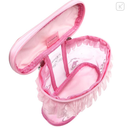 Japan Sanrio Vanity Pouch - Kuromi & My Melody : Dream Pink Frill - 4