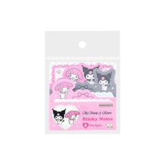 Japan Sanrio Die-cut Block Sticky Notes - Kuromi & My Melody : Ribbon