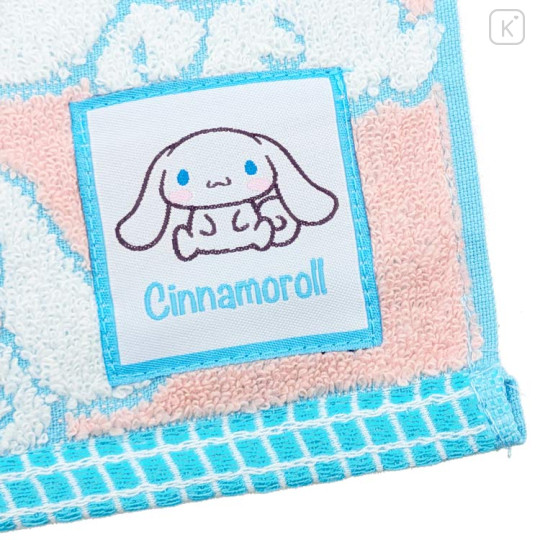 Japan Sanrio Jacquard Towel Handkerchief - Cinnamoroll : All Over Pattern Pink - 2