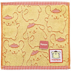 Japan Sanrio Jacquard Towel Handkerchief - Pompompurin : All Over Pattern Yellow