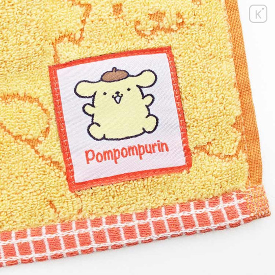Japan Sanrio Jacquard Towel Handkerchief - Pompompurin : All Over Pattern Yellow - 2