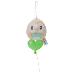 Japan Pokemon Plush Keychain - Rowlet : Pokepeace Mellow Heart