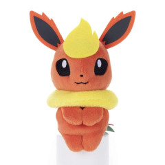 Japan Pokemon Chokkorisan Sitting Plush Doll - Eevee Evolution : Flareon