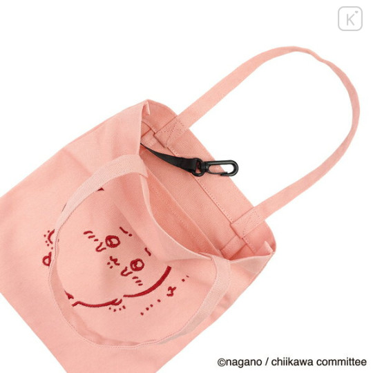 Japan Chiikawa Embroidered Mini Tote Bag - Chiikawa : Baby Pink Crying - 3