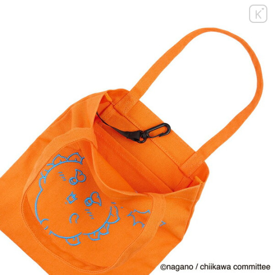 Japan Chiikawa Embroidered Mini Tote Bag - Shisa : Orange - 3