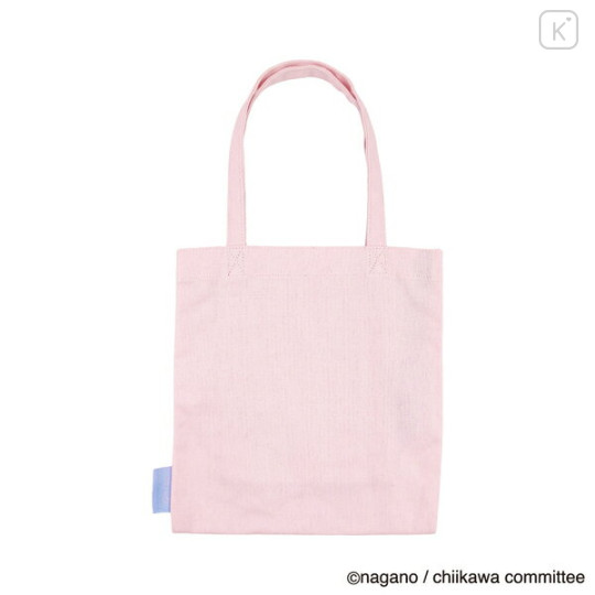 Japan Chiikawa Embroidered Mini Tote Bag - Furuhonya Kani-chan : Reading Pink - 2