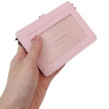 Japan Monchhichi Pass Case Card Holder & Reel - Smile Pink Ribbon - 2