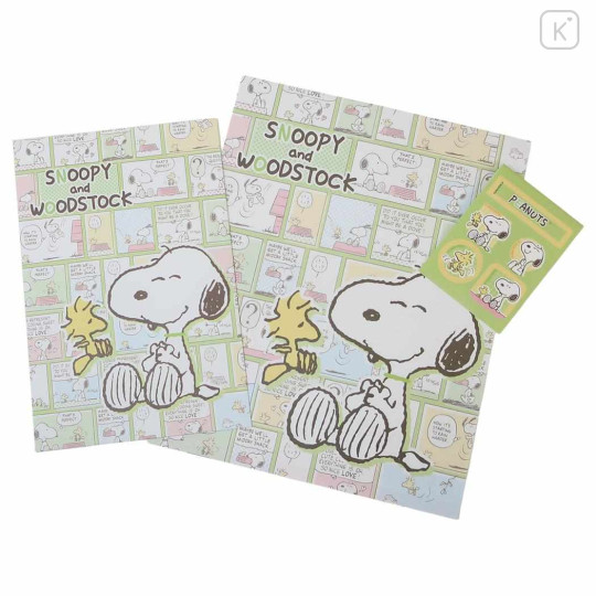 Japan Peanuts Letter Envelope Set - Snoopy & Woodstock : Comic Green - 1