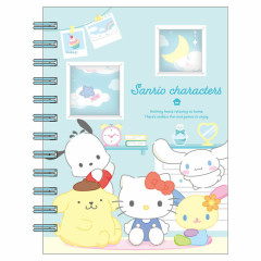Japan Sanrio Sticker Book with Photo Pocket - Relaxing at home