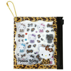 Japan Sanrio Mini Sticker with Slider Case - Hello Kitty : Leopard