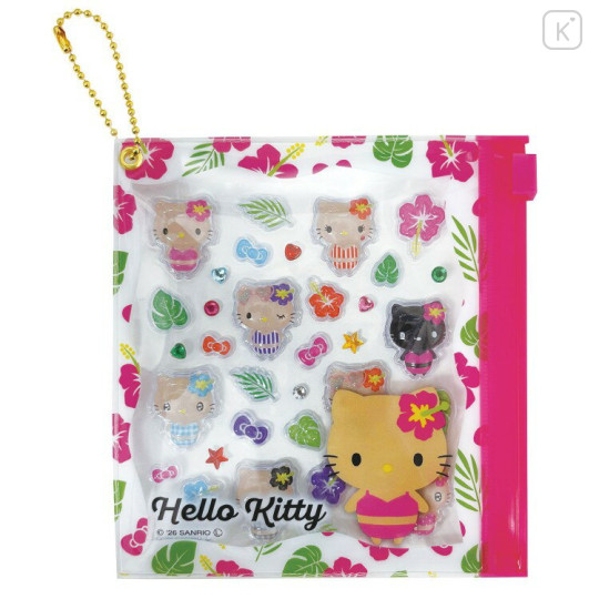 Japan Sanrio Mini Sticker with Slider Case - Hello Kitty : Swimsuit - 1
