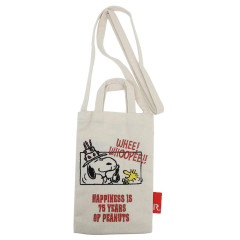 Japan Peanuts Rootote Pochette Crossbody Shoulder Bag - Snoopy & Woodstock : 75th Anniversary Happiness Celebration