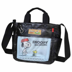 Japan Peanuts Rootote 2way Crossbody Shoulder Tote Bag - Snoopy & Woodstock : Lightweight Black Buddy