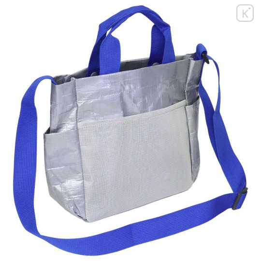 Japan Peanuts Rootote 2way Crossbody Shoulder Tote Bag - Snoopy : Lightweight Silver Blue - 2