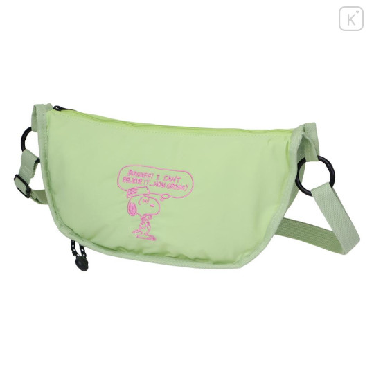 Japan Peanuts Rootote Shoulder Crossbody Bag - Snoopy : Light Green Pink - 1