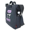Japan Peanuts Rootote 2way Crossbody Shoulder Tote Bag - Snoopy : Black Glad You're Here - 3
