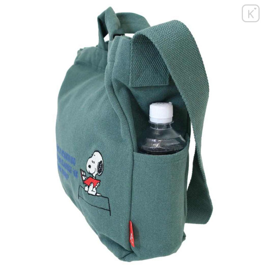 Japan Peanuts Rootote 2way Crossbody Shoulder Tote Bag - Snoopy : Green Reading - 3
