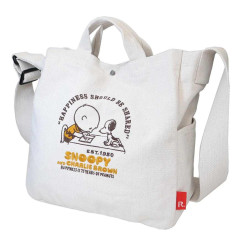 Japan Peanuts Rootote 2way Crossbody Shoulder Tote Bag - Snoopy : Charlie Writing