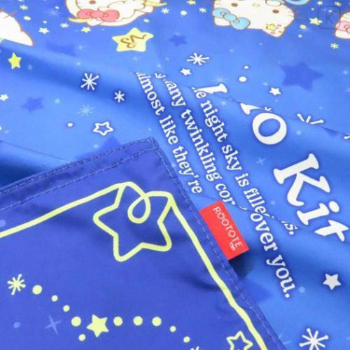 Japan Sanrio Rootote Satin Eco Shopping Bag - Hello Kitty : Tablo Scarf Style Zodiac Sign - 5
