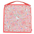 Japan Sanrio Rootote Satin Eco Shopping Bag - Hello Kitty : Tablo Scarf Style Botanical Red - 1