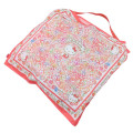Japan Sanrio Rootote Satin Eco Shopping Bag - Hello Kitty : Tablo Scarf Style Botanical Red - 2