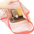 Japan Sanrio Rootote Satin Eco Shopping Bag - Hello Kitty : Tablo Scarf Style Botanical Red - 3