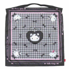 Japan Sanrio Rootote Satin Eco Shopping Bag - Hello Kitty : Tablo Scarf Style Houndstooth