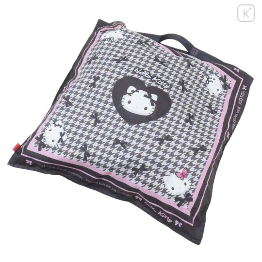 Japan Sanrio Rootote Satin Eco Shopping Bag - Hello Kitty : Tablo Scarf Style Houndstooth - 2