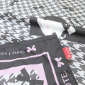 Japan Sanrio Rootote Satin Eco Shopping Bag - Hello Kitty : Tablo Scarf Style Houndstooth - 5