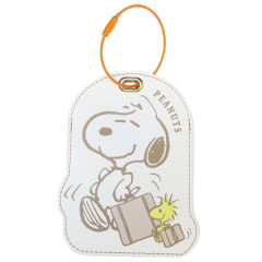 Japan Peanuts Luggage Tag Wire Key Ring - Snoopy & Woodstock : Travel White