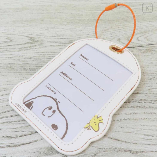 Japan Peanuts Luggage Tag Wire Key Ring - Snoopy & Woodstock : Travel White - 2