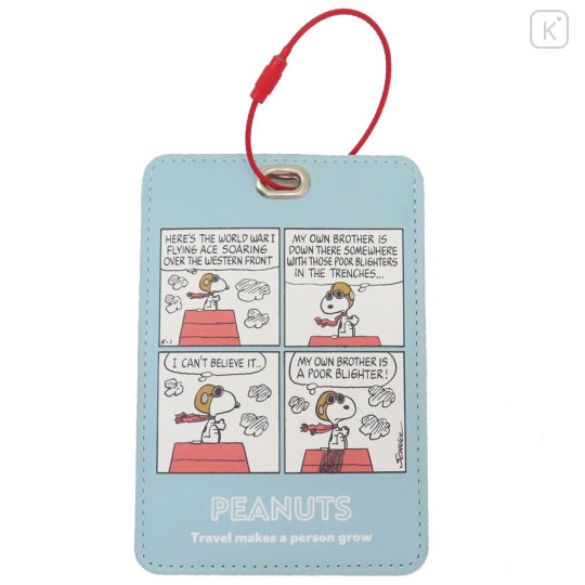 Japan Peanuts Luggage Tag Wire Key Ring - Snoopy & Woodstock : Ace Pilot - 1