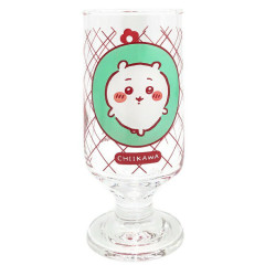 Japan Chiikawa Ice Cream Soda Glass - Chiikawa : Retro Cafe Showa Footed Parfait & Dessert Glass with Floral Design