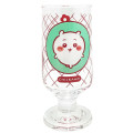 Japan Chiikawa Ice Cream Soda Glass - Chiikawa : Retro Cafe Showa Footed Parfait & Dessert Glass with Floral Design - 1
