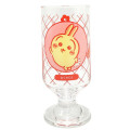 Japan Chiikawa Ice Cream Soda Glass - Usagi : Retro Cafe Showa Footed Parfait & Dessert Glass with Floral Design - 1