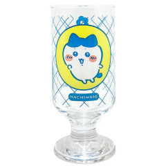 Japan Chiikawa Ice Cream Soda Glass - Hachiware : Retro Cafe Showa Footed Parfait & Dessert Glass with Floral Design
