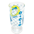 Japan Chiikawa Ice Cream Soda Glass - Hachiware : Retro Cafe Showa Footed Parfait & Dessert Glass with Floral Design - 2