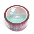 Japan Miffy Clear Masking Tape with Aurora Foil - Miffy : Watering Flower - 1