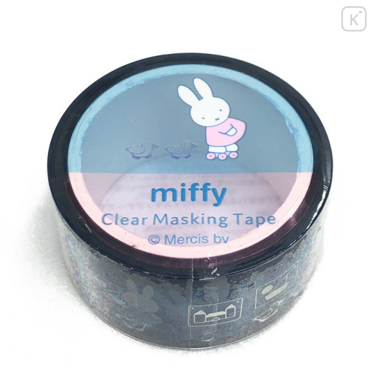 Japan Miffy Clear Masking Tape with Aurora Foil - Miffy : Duck Friend - 1