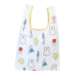 Japan Miffy Eco Shopping Bag With Pocket - Miffy : Flower Bloom