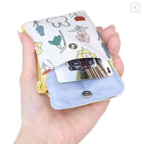 Japan Miffy Pass Case Card Holder & Coin Case & Reel - Miffy : Flower Bloom - 4