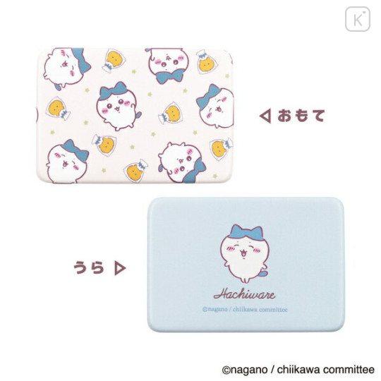 Japan Chiikawa Palm-Sized Accessory Case with Mirror - Hachiware : Happy - 2