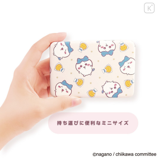 Japan Chiikawa Palm-Sized Accessory Case with Mirror - Hachiware : Happy - 4