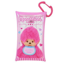 Japan Monchhichi Clear Multi Case with Carabiner (S) - Colors Neon Pink
