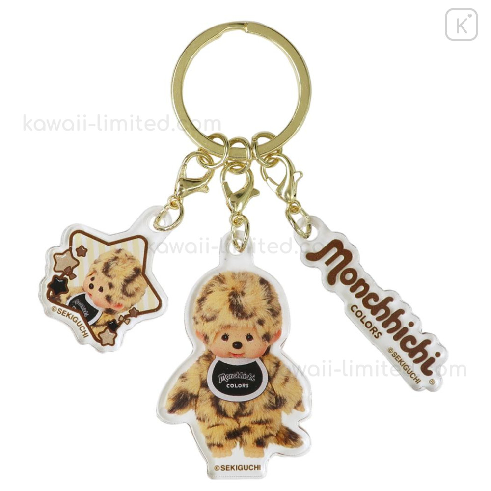オーダーアクセサリー ♡miichan.♡様 Japan Monchhichi Acrylic Keychain 3 Charm - Colors Leopard