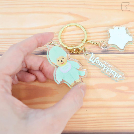 Japan Monchhichi Acrylic Keychain 3 Charm - Colors Turquoise - 2