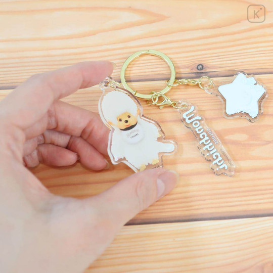 Japan Monchhichi Acrylic Keychain 3 Charm - Colors White - 2