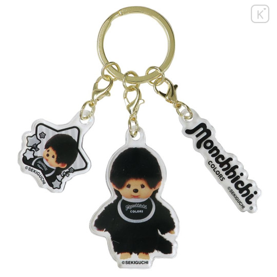 Japan Monchhichi Acrylic Keychain 3 Charm - Colors Black - 1